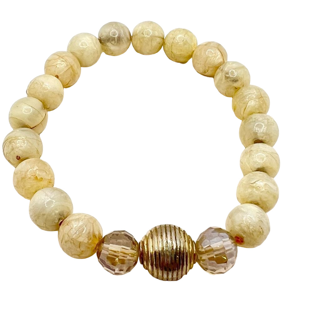 Marble beaded stretch bracelet